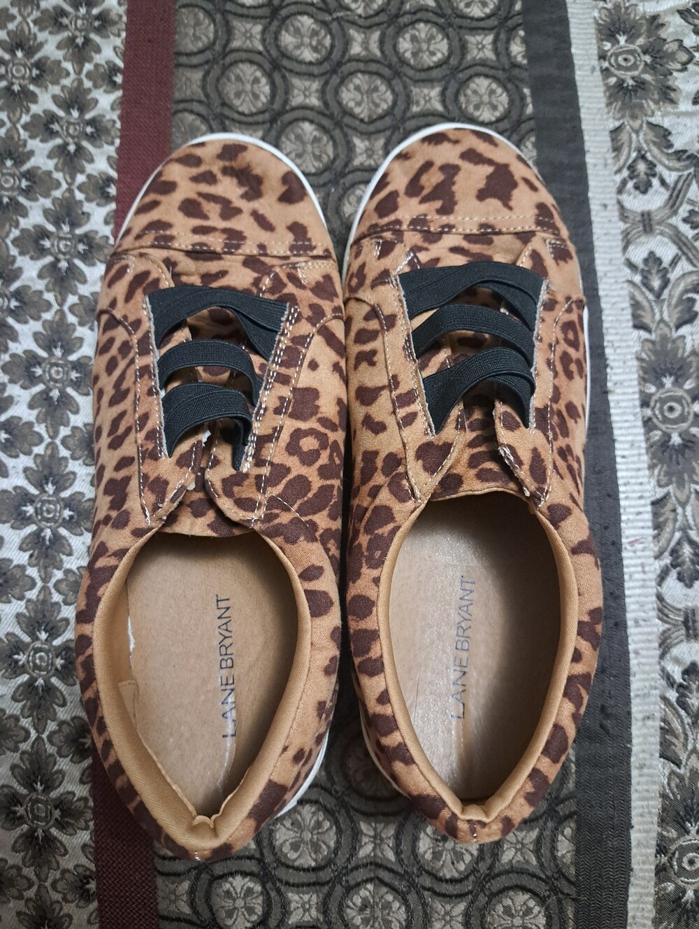Lane Bryant Leopard Print Slip-On Sneakers in Brown and Black 8.5W